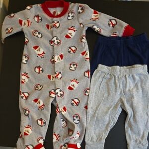 Child of Mine Lot 2 Pants And One Footed Pajama 3-6 Months
